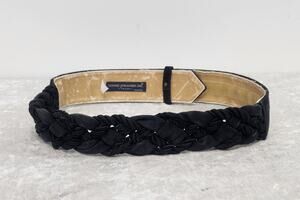 Vintage GINNIE JOHANSEN INC Womens Black Braided Adjustable Belt- Size M